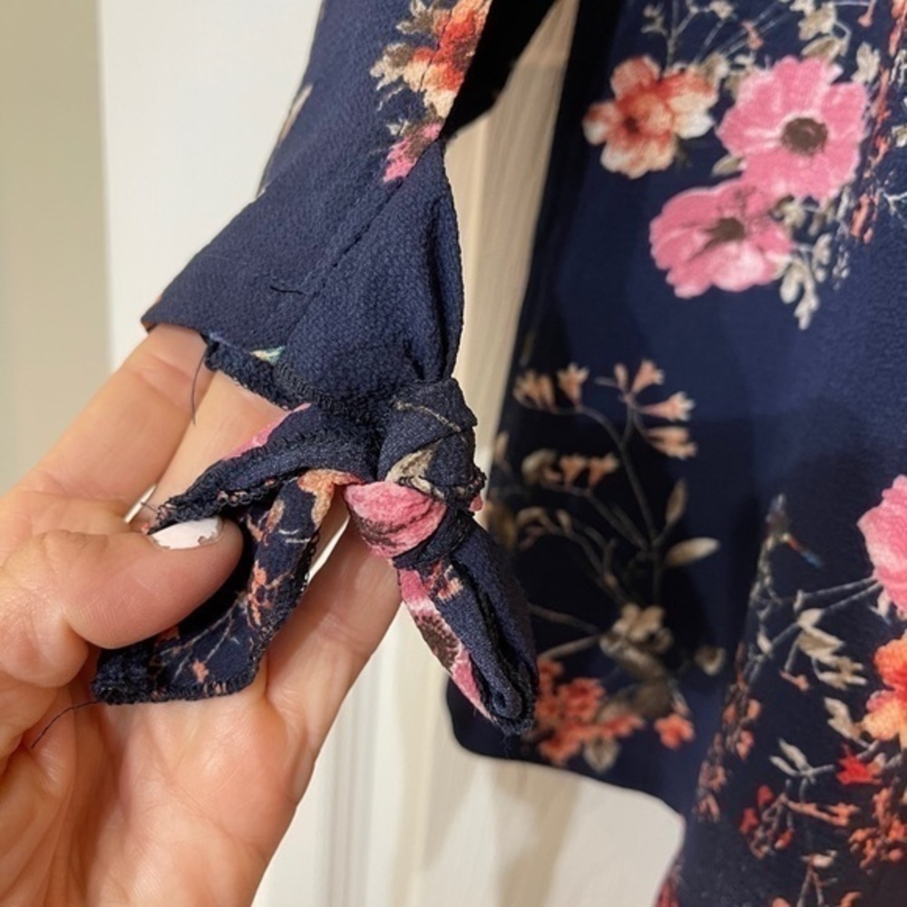 Available brand floral Navy open front jacket - Picture 3 of 4